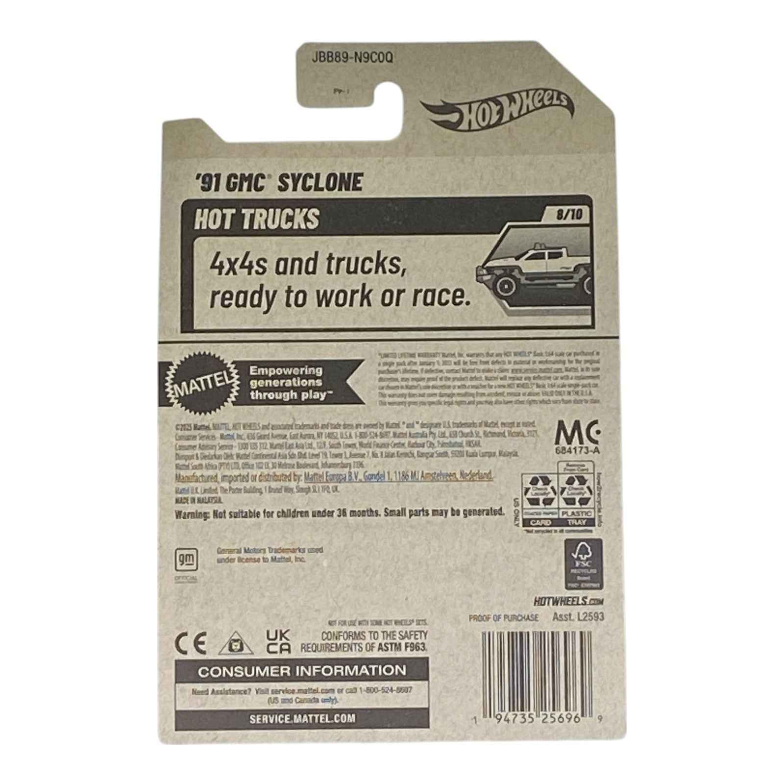 Hot Wheels '91 GMC Syclone - Hot Trucks Series 8/10