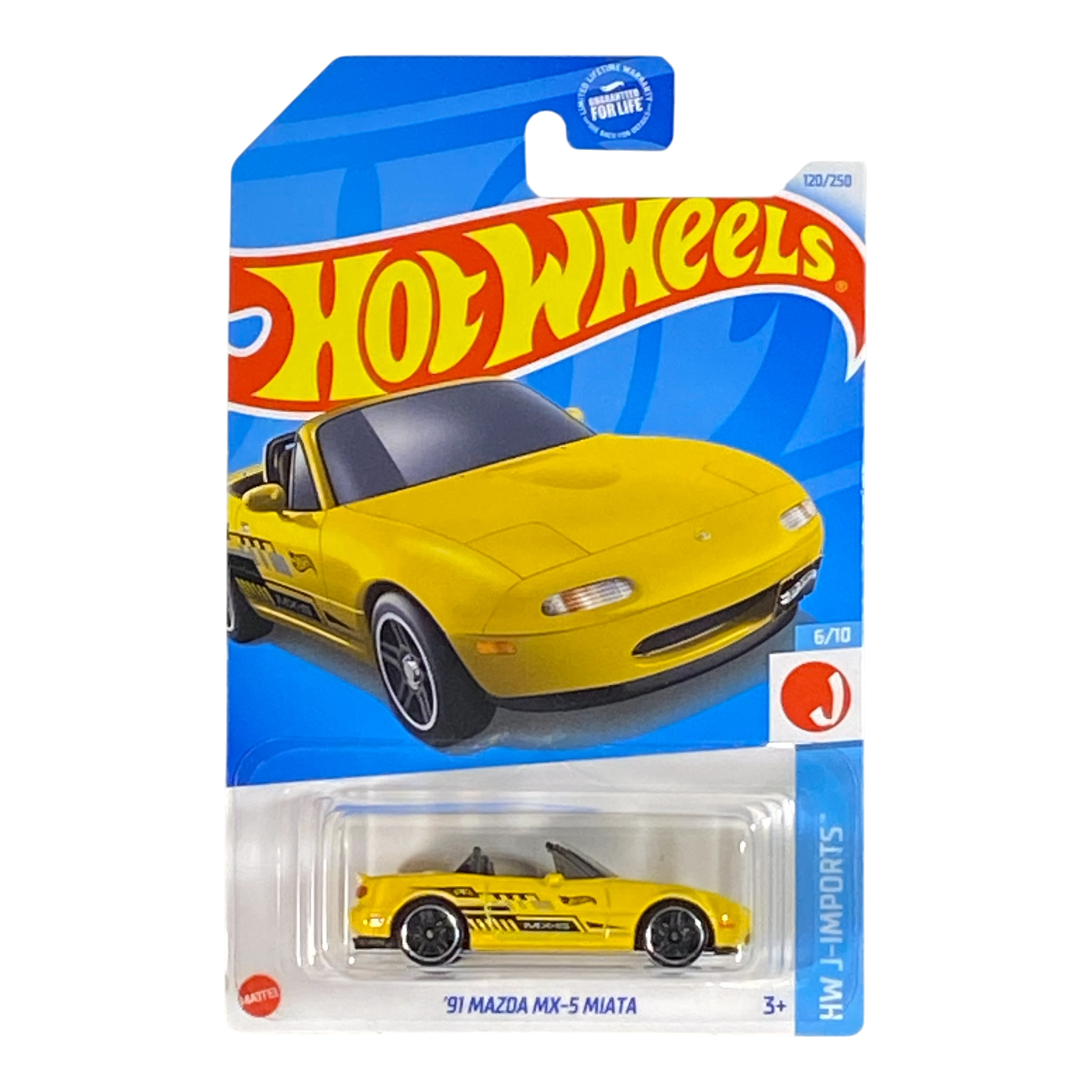 Hot Wheels '91 Mazda MX-5 Miata (Yellow) - J-Imports Series 6/10 Main image