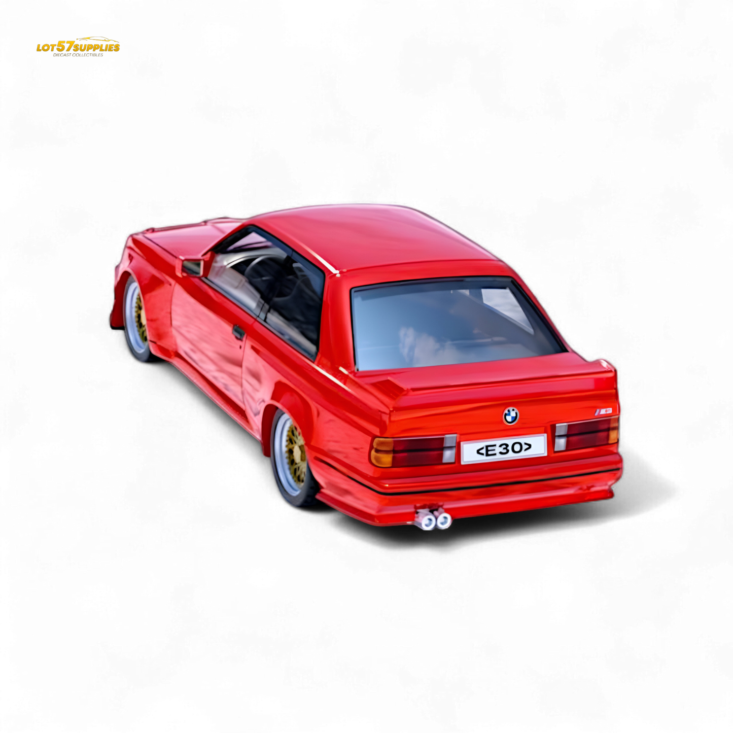 DCM BMW M3 E30 in Red - Gold Wheels 1:64