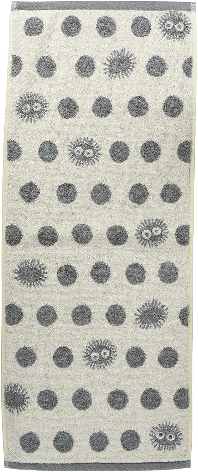 My Neighbor Totoro Soot Sprite Face Towel Grey and White Main image