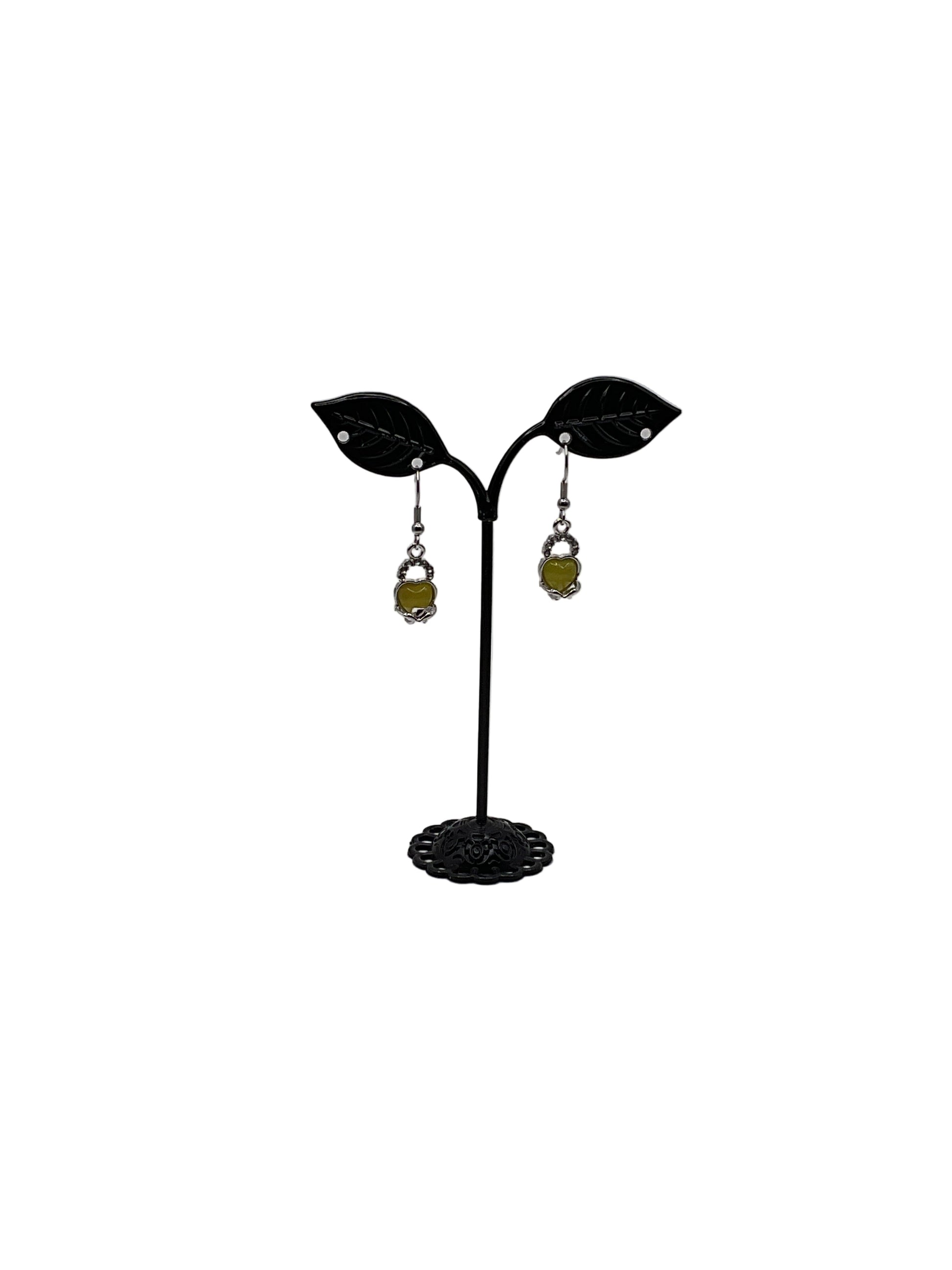 Yellow Topaz Heart Earrings