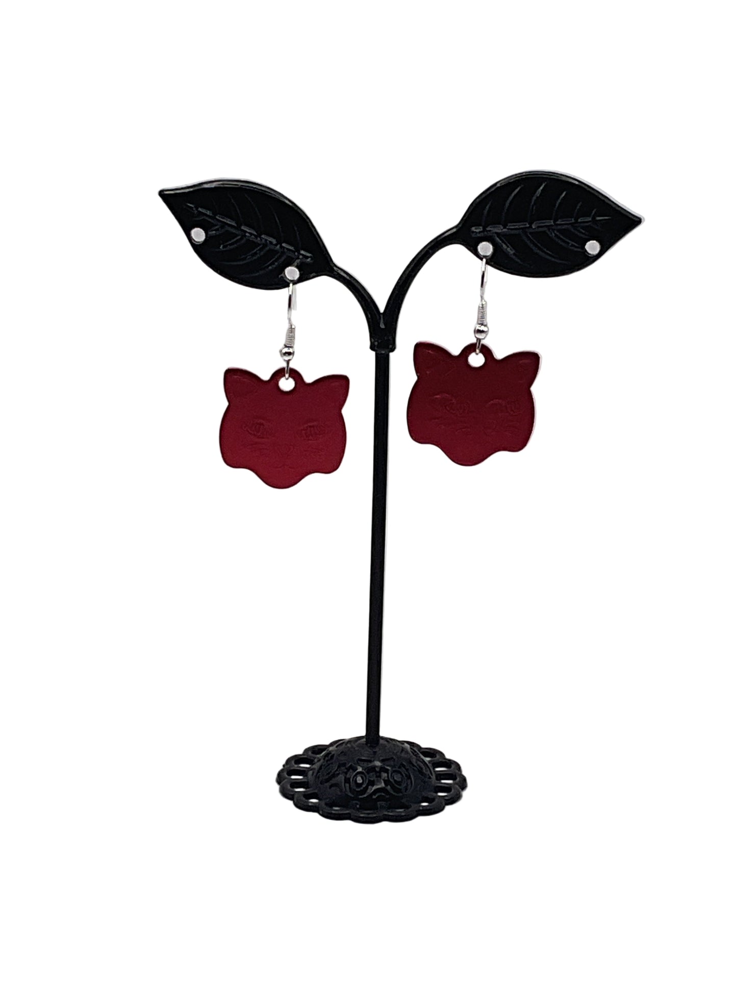 Cat Head Tag Earrings