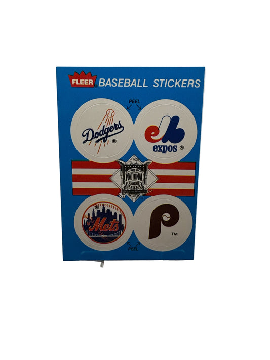 Fleer Los Angeles Dodgers Montreal Expos New York Mets Philadelphia Phillies Baseball Stickers