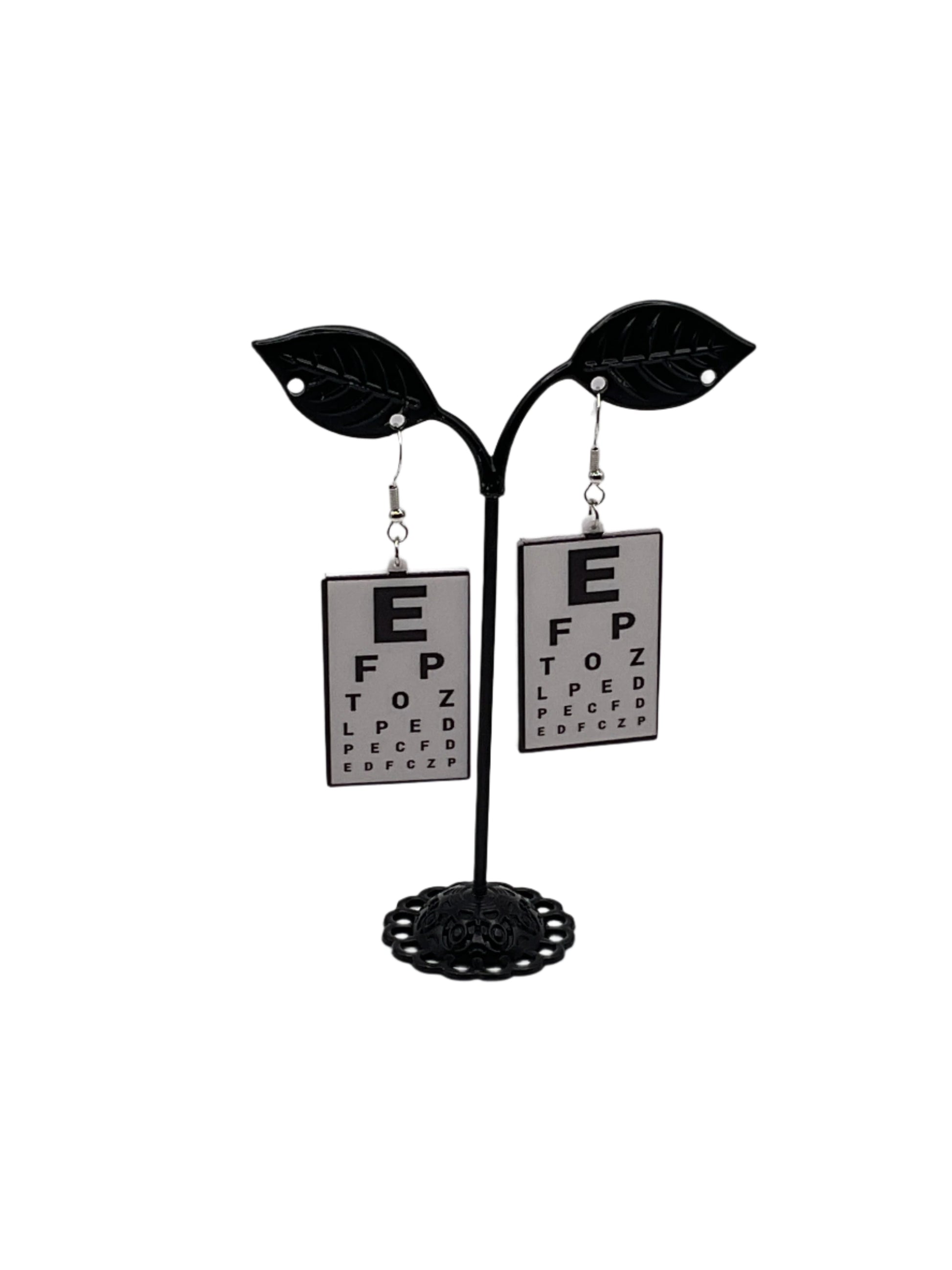 Eye chart earrings