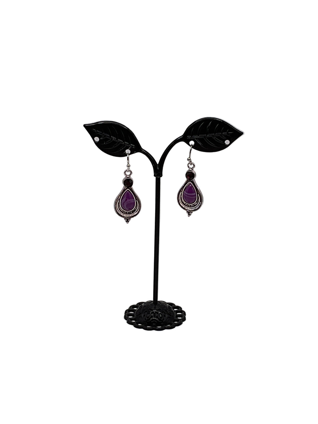Purple Tear Drop Earrings