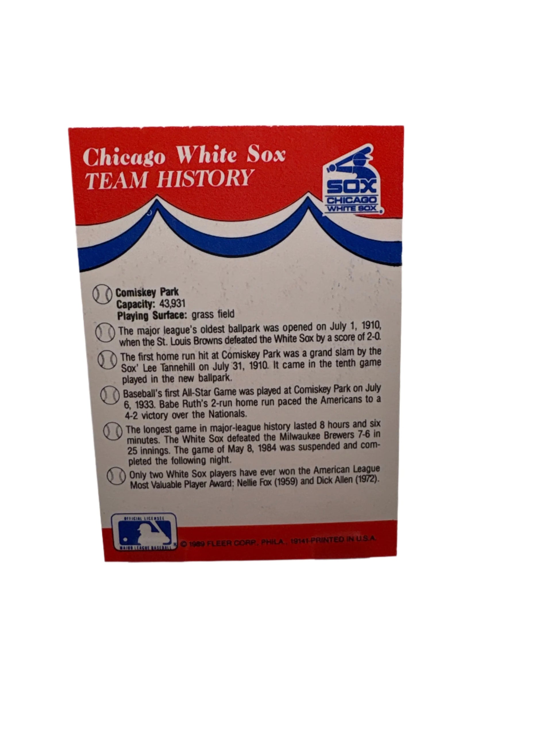 Fleer Chicago White Sox Baseball Sticker