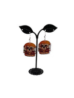 Double Skull Burger Earrings
