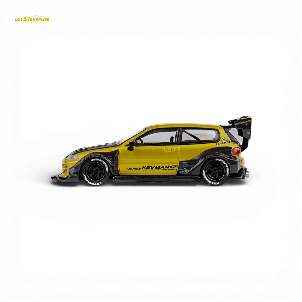 (Pre-Order) DCM Kevmannz Civic EG Ver.1 - Gold Carbon Fiber Short Tail 1:64