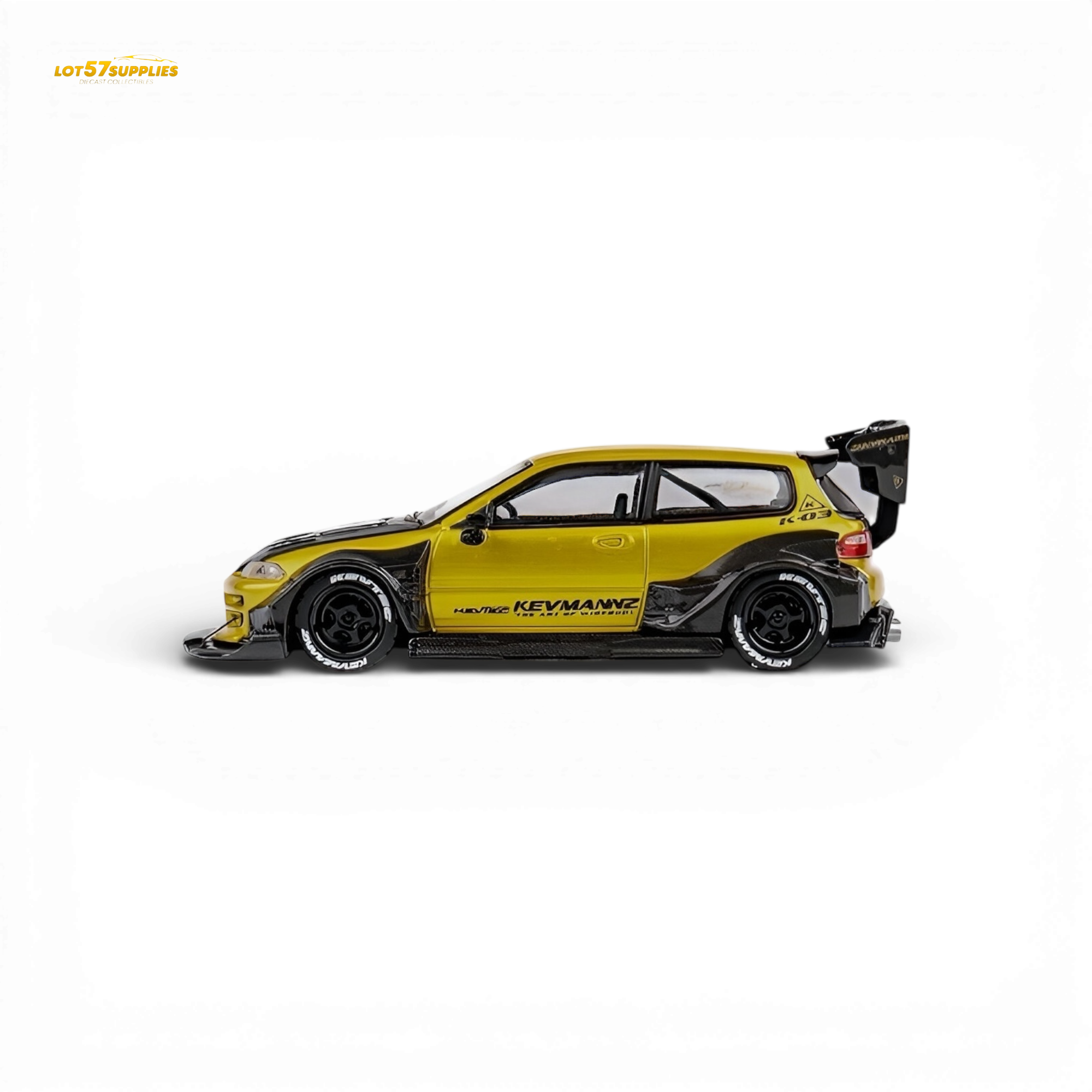 (Pre-Order) DCM Kevmannz Civic EG Ver.1 - Gold Carbon Fiber Short Tail 1:64