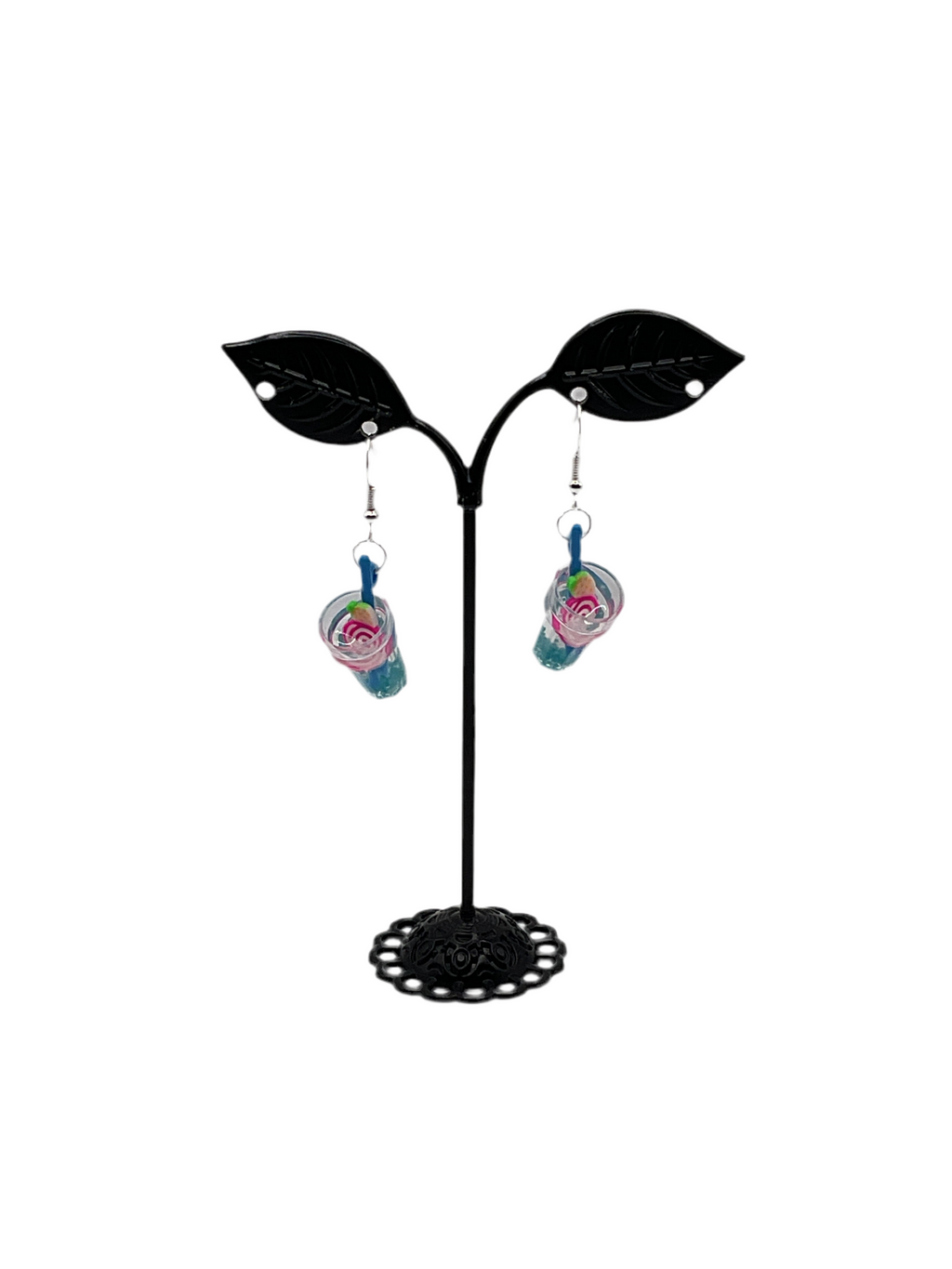 Blue and Pink Drink Earrings