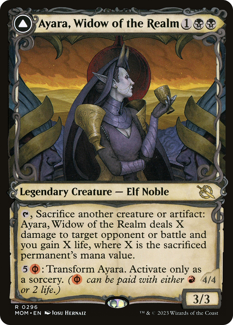 Ayara, Widow of the Realm // Ayara, Furnace Queen (MOM-296) - March of the Machine: (Showcase)