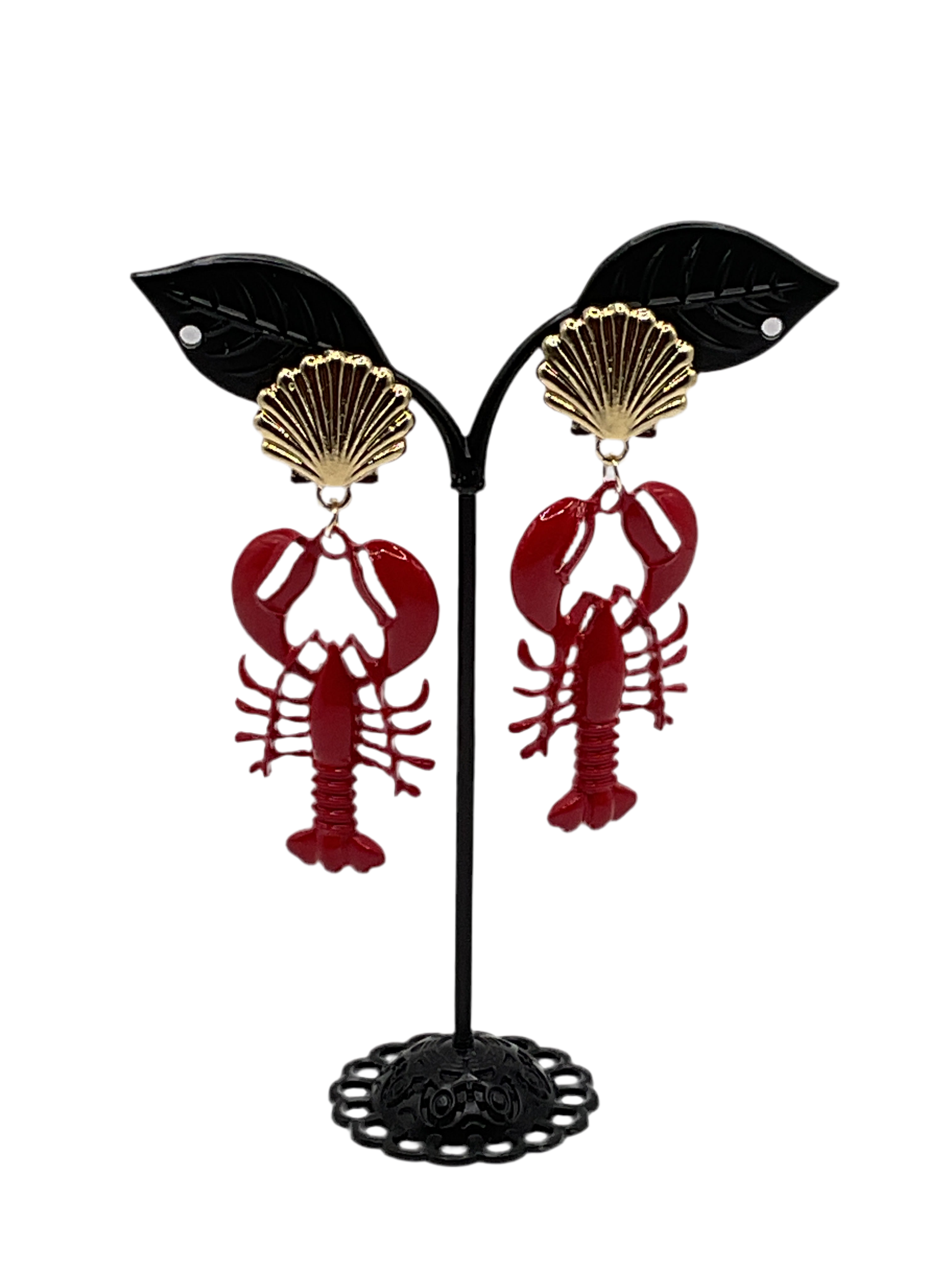Seashell and Lobster Earrings Main image