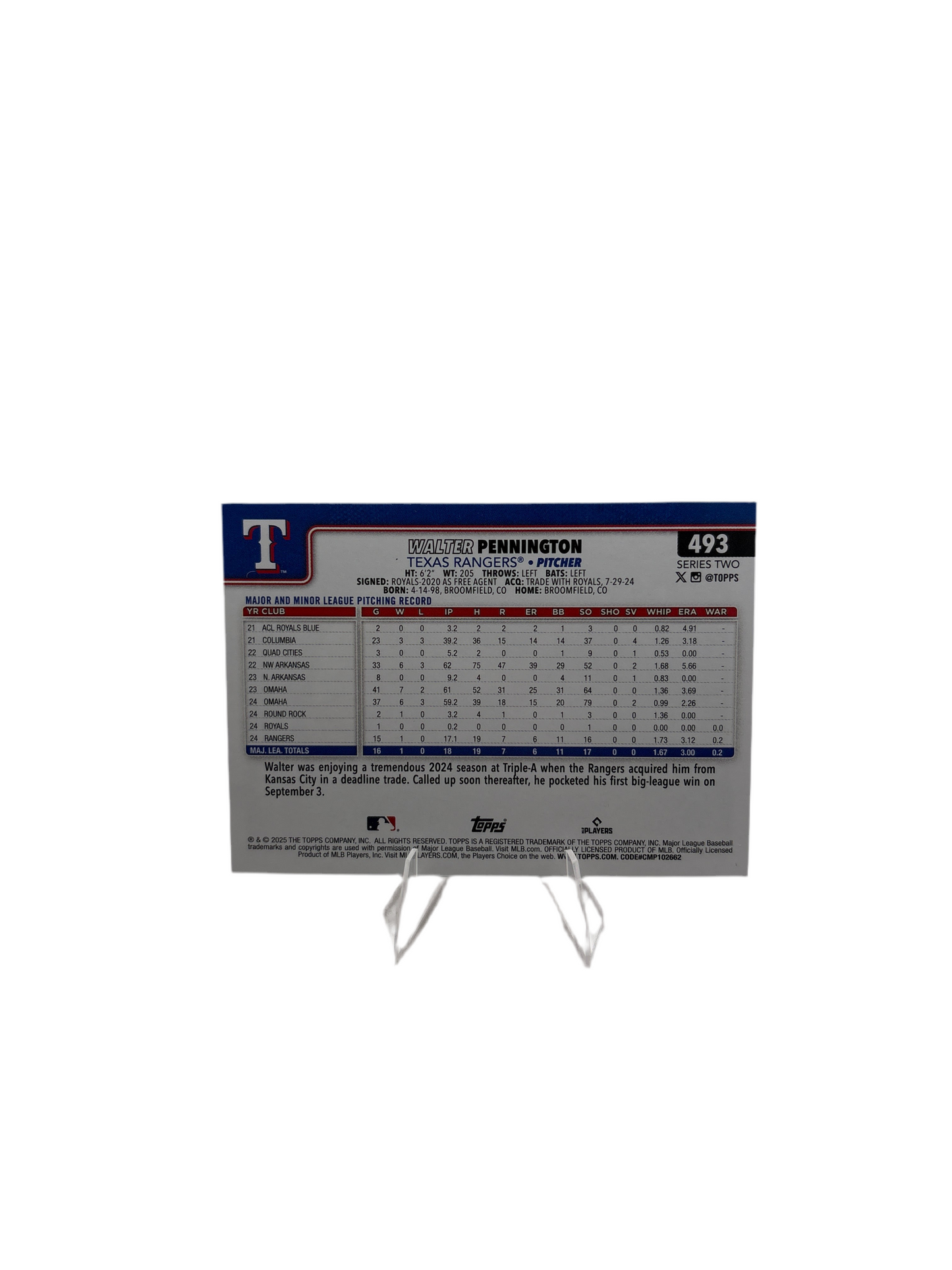 Topps Walter Pennington