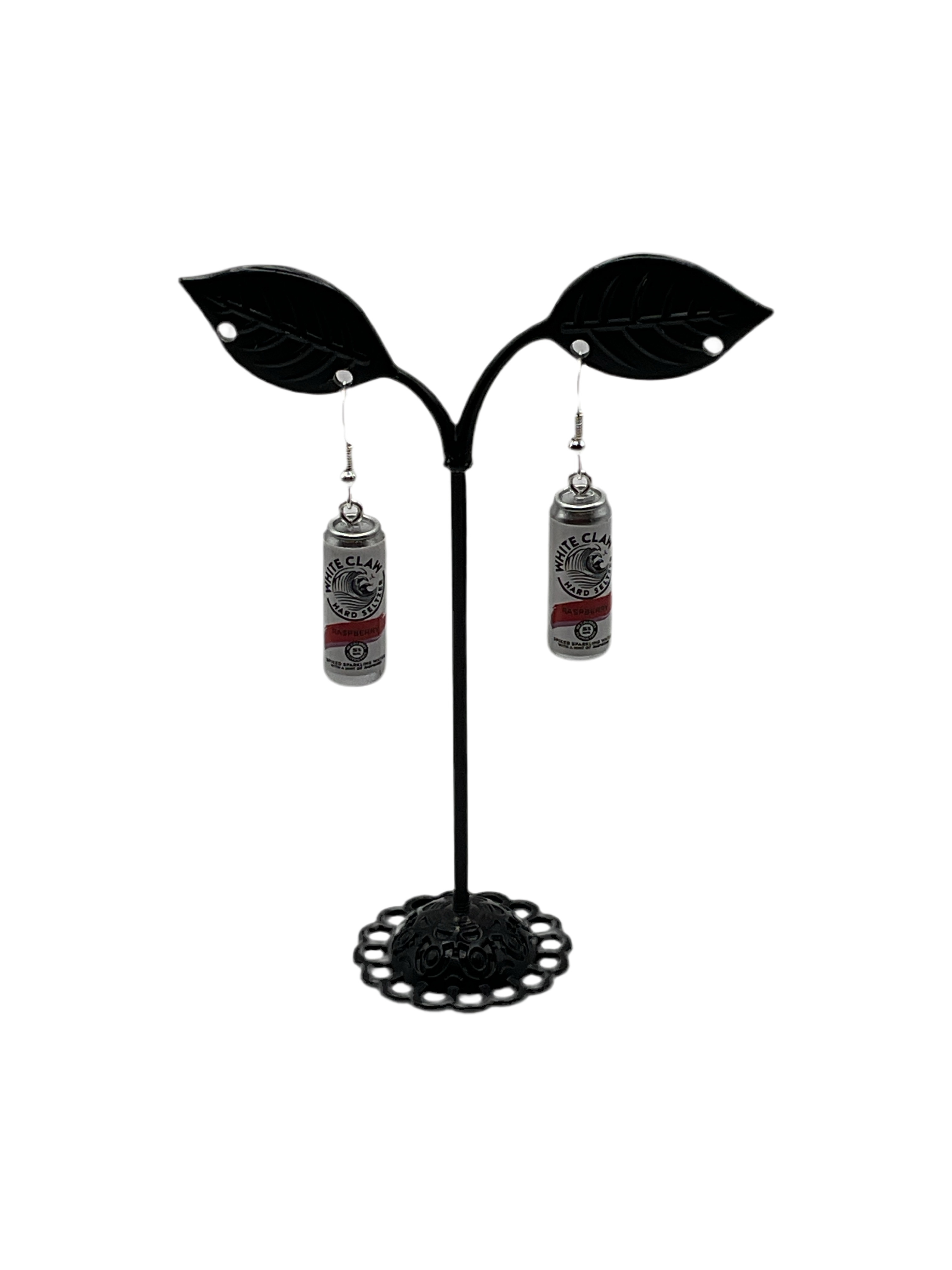 Raspberry White Claw Earrings