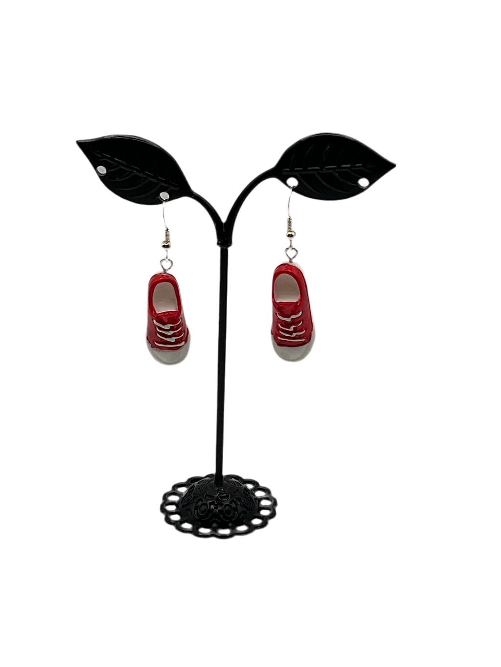 Red Canvas Shoe Earrings