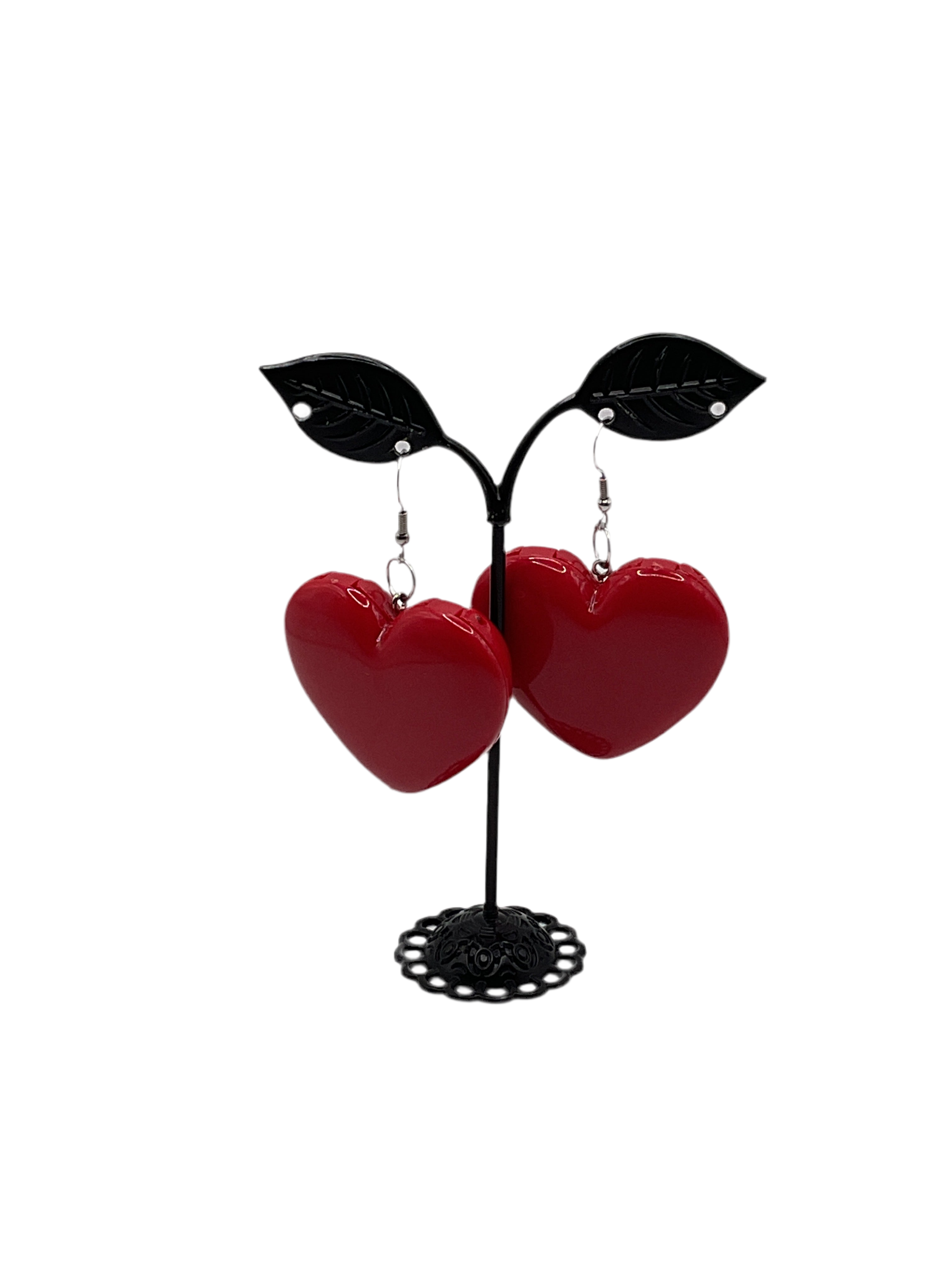 Heart trinket box earrings