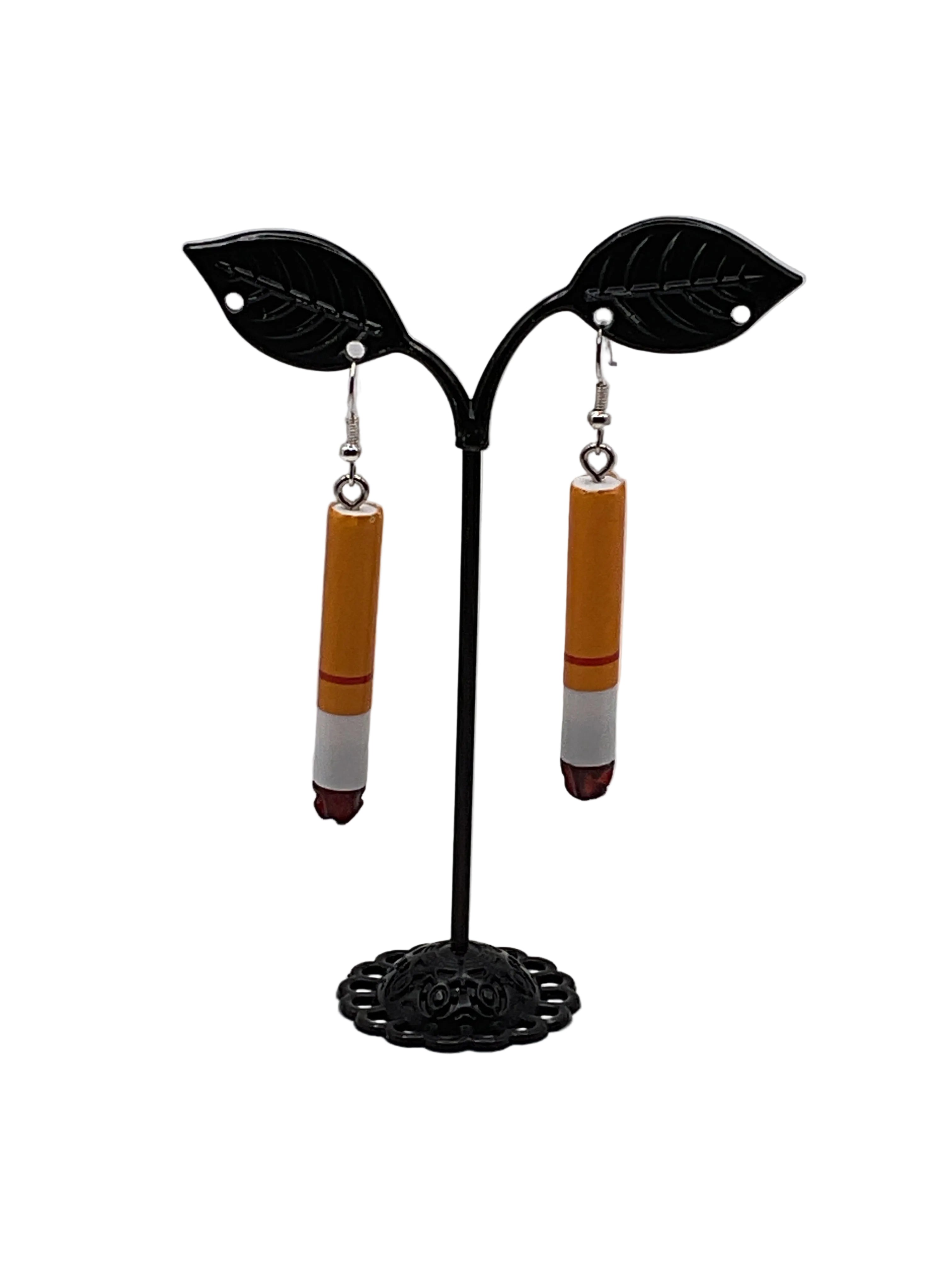 Lit Cigarette Earrings