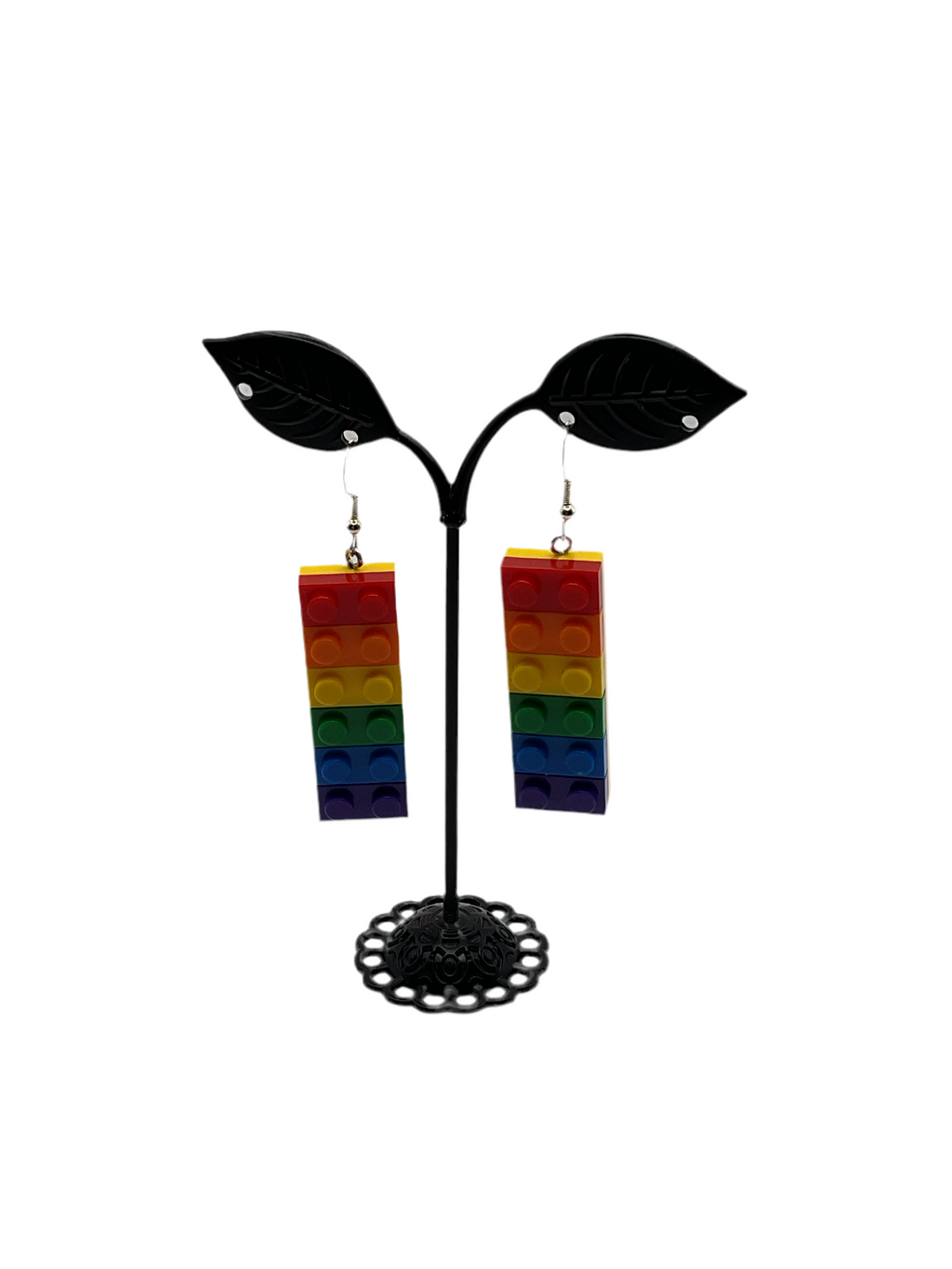 Rainbow Building Block Earrings