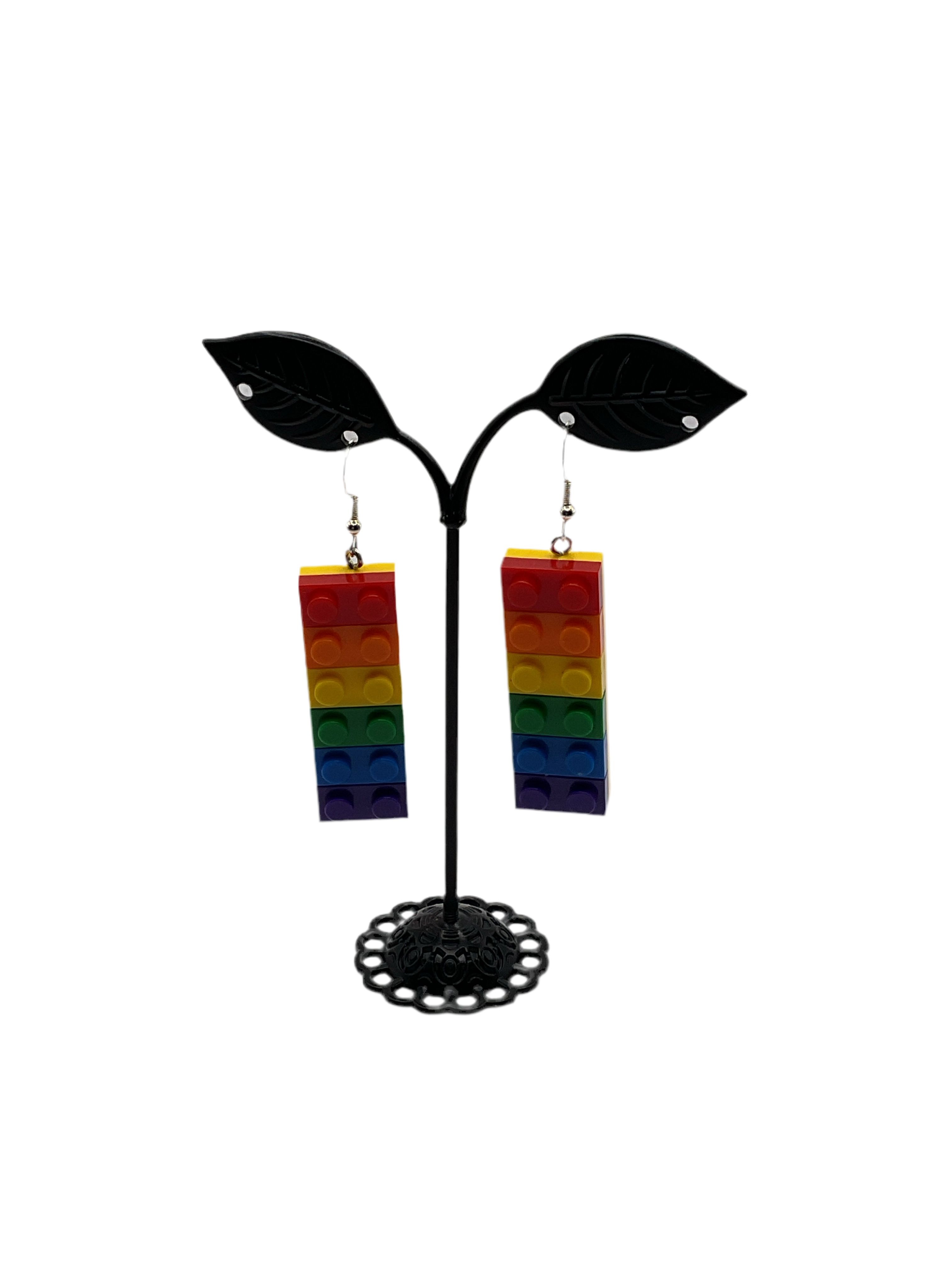Rainbow Building Block Earrings