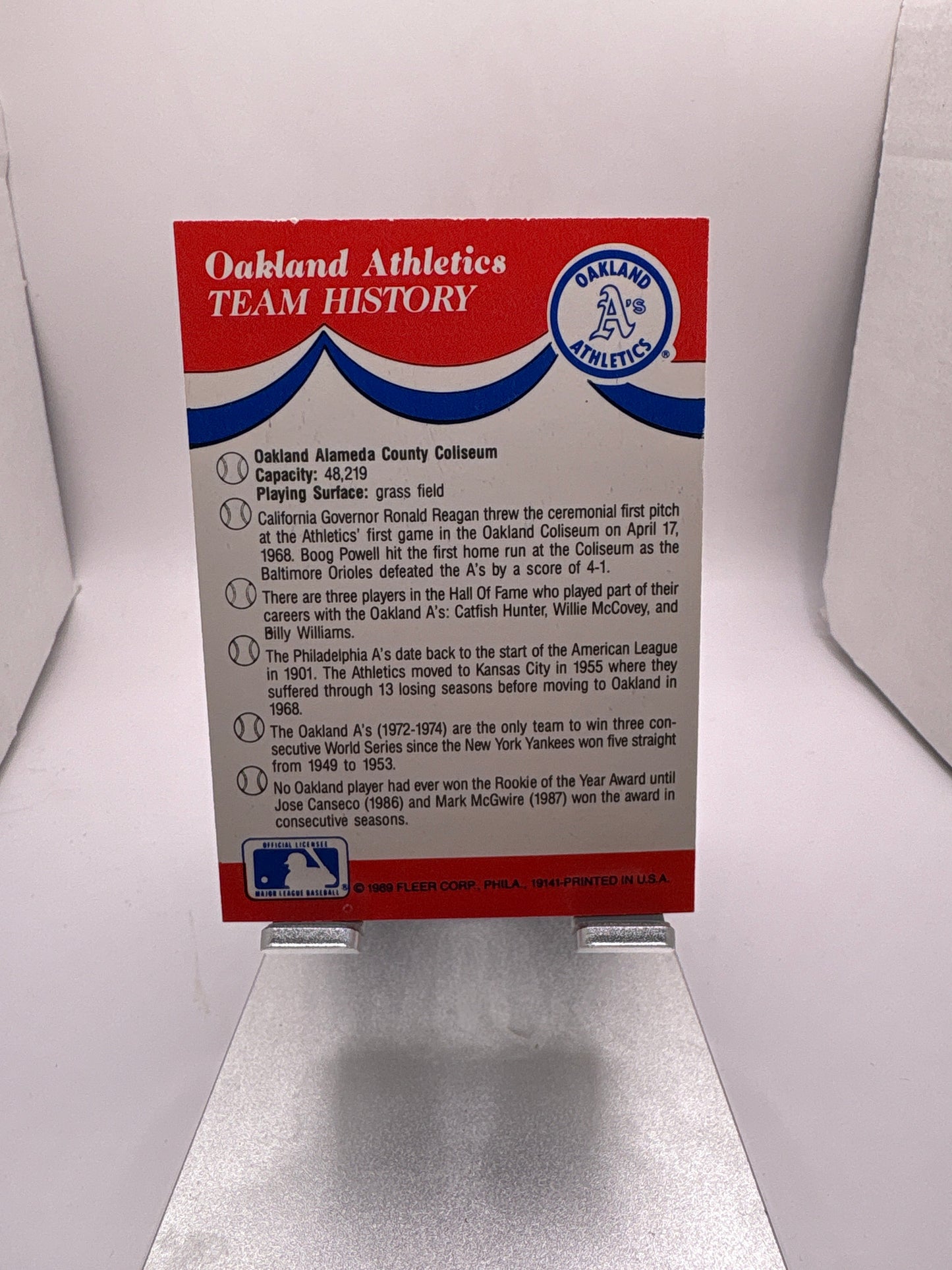 Fleer Oakland Athletics Baseball Sticker