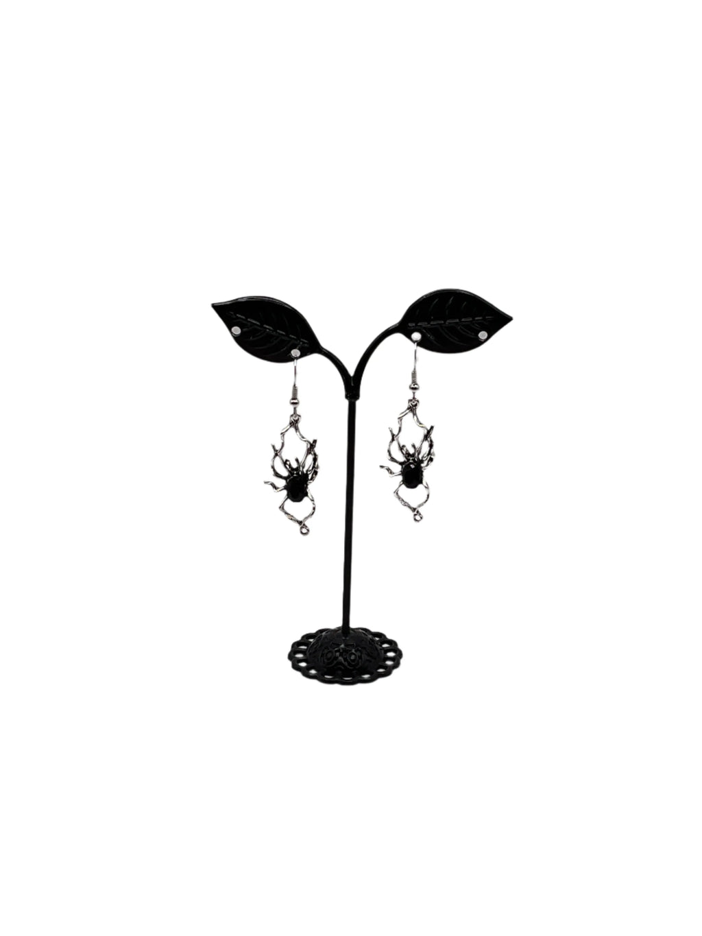 Black Spider Earrings