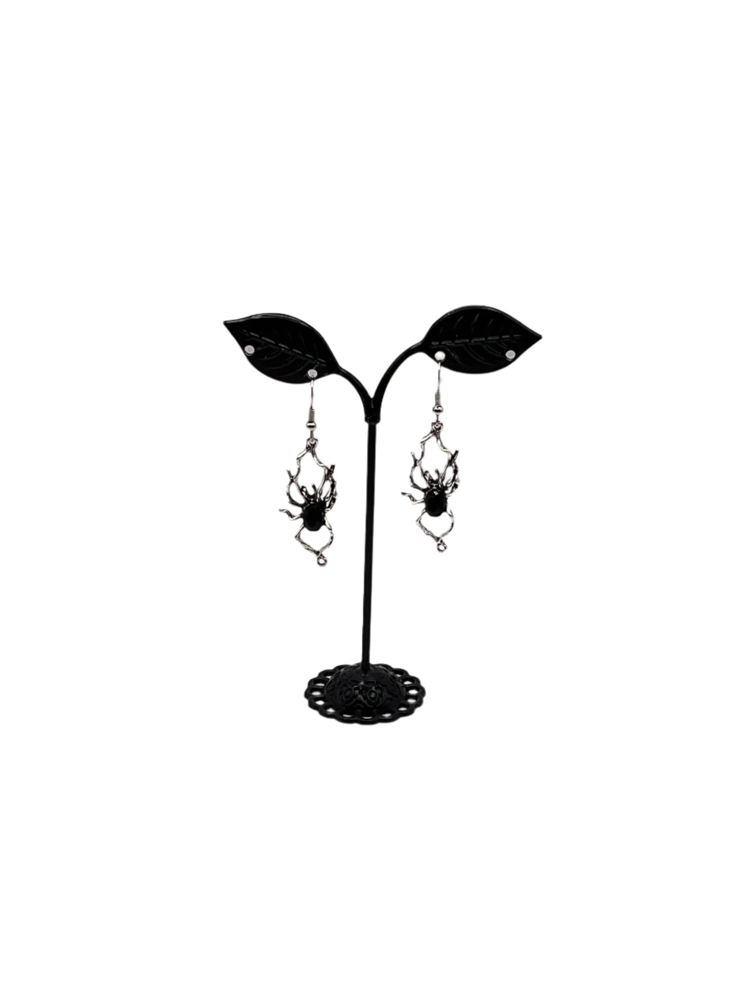 Black Spider Earrings