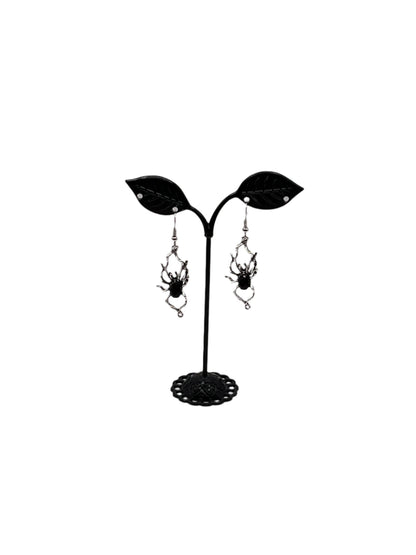 Black Spider Earrings