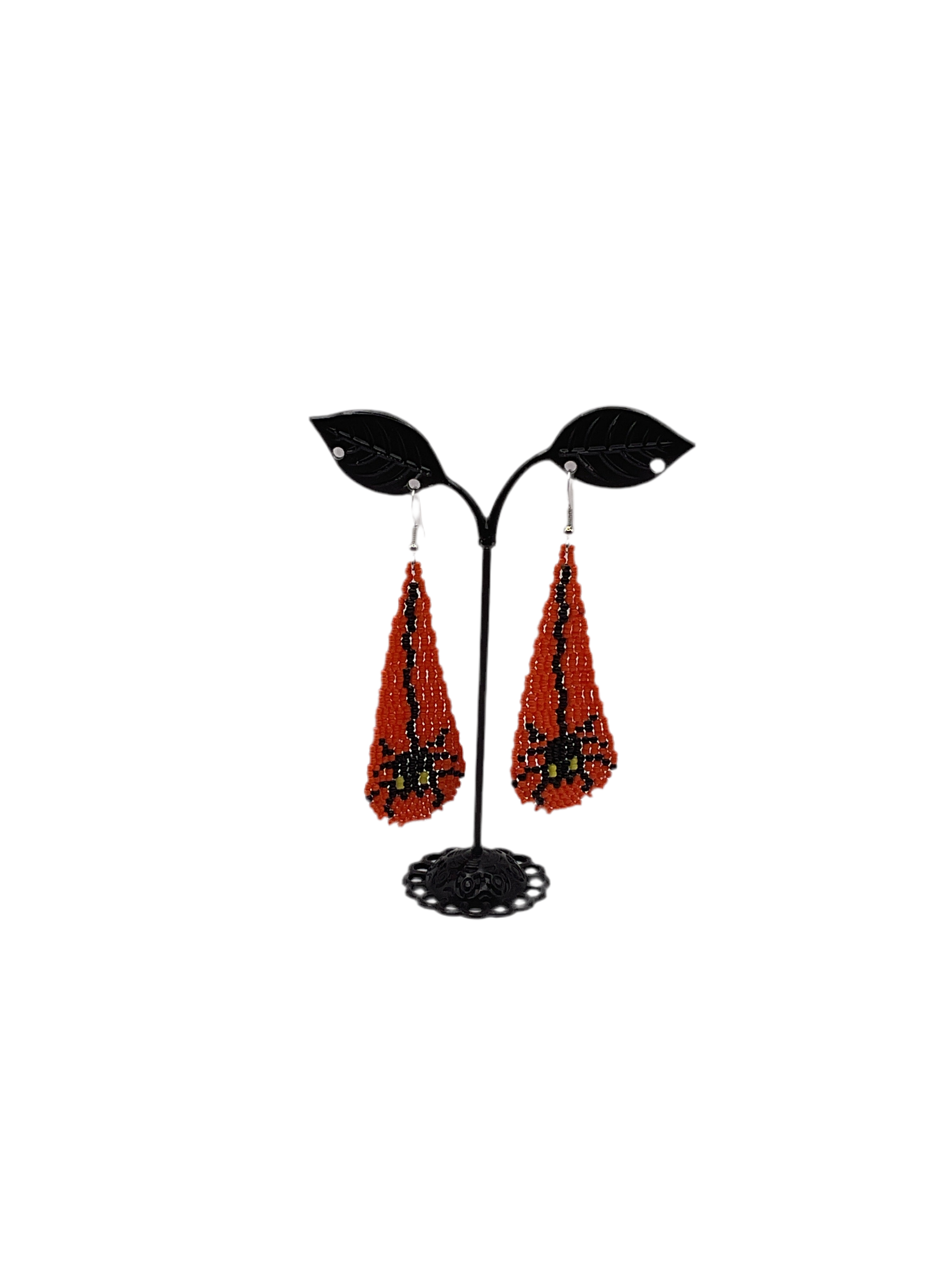 Beaded spider earrings