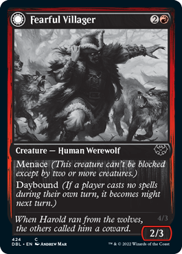 Fearful Villager // Fearsome Werewolf (DBL-424) - Innistrad: Double Feature: (Double Faced Transform)