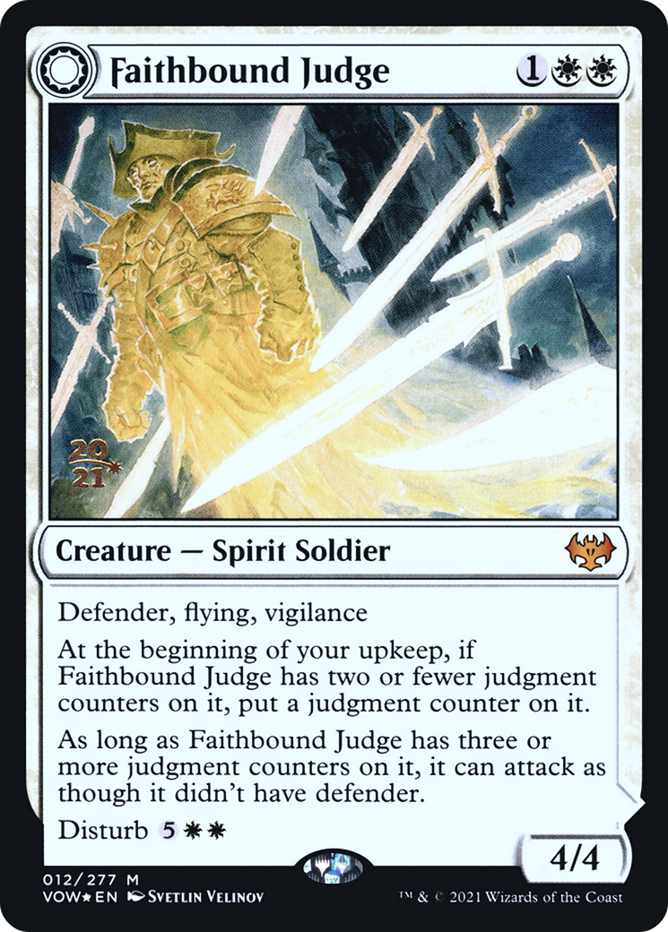 Faithbound Judge // Sinner's Judgment (PRE-012) - Innistrad: Crimson Vow Promos: (Double Faced Transform) Foil