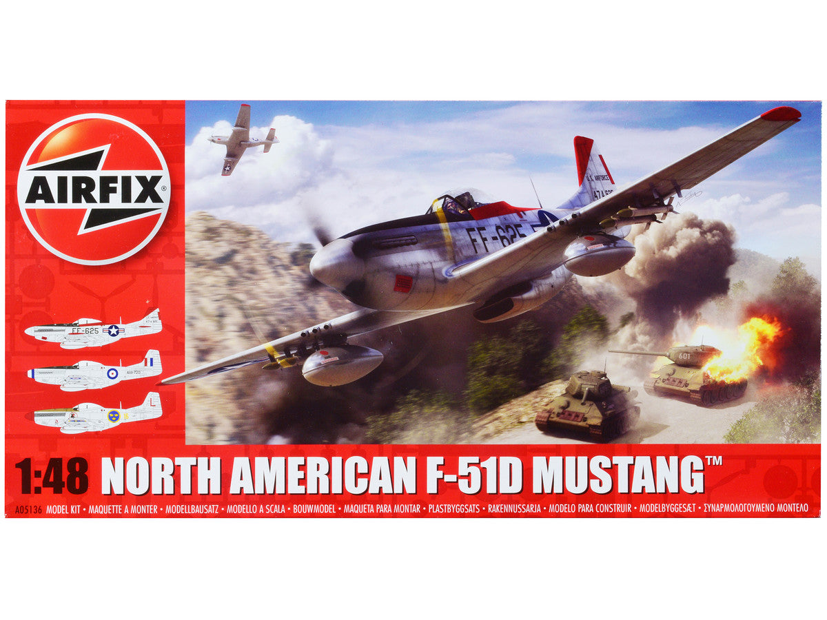 Airfix - Level 2 Model Kit North American F-51D Mustang Fighter Aircraft