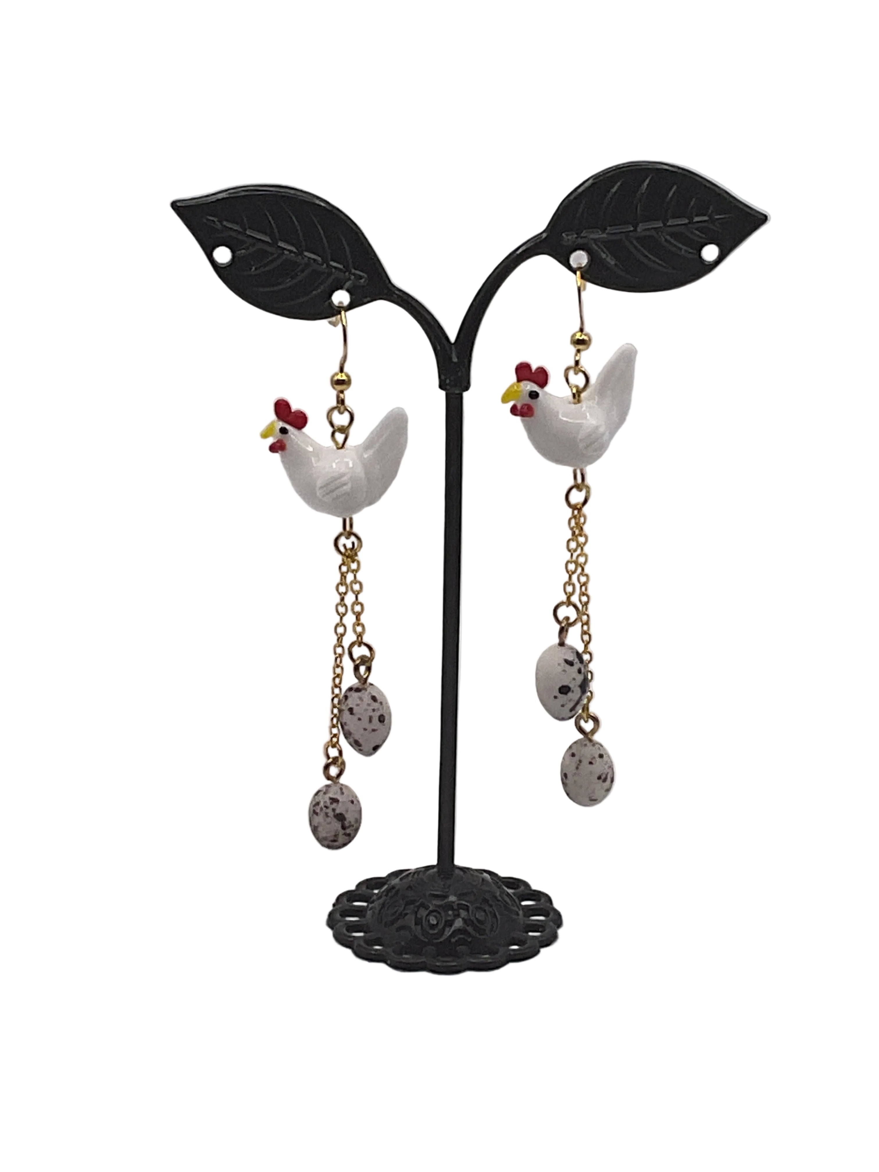 Chicken Earrings