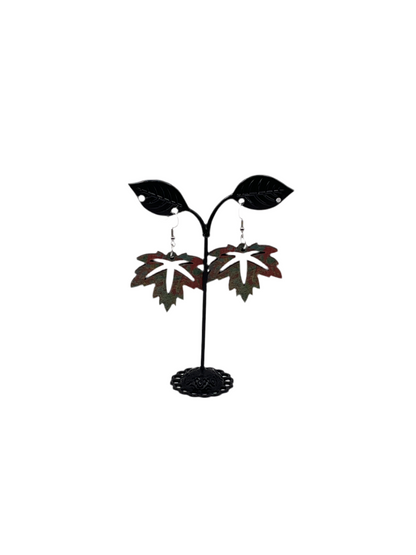 Wooden Leaf Earrings