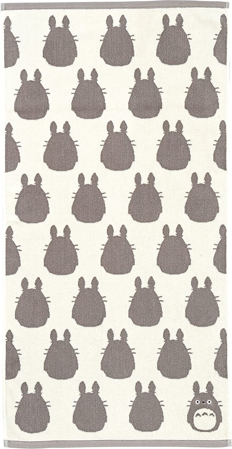 My Neighbor Totoro Big Bath Towel Grey and White Main image