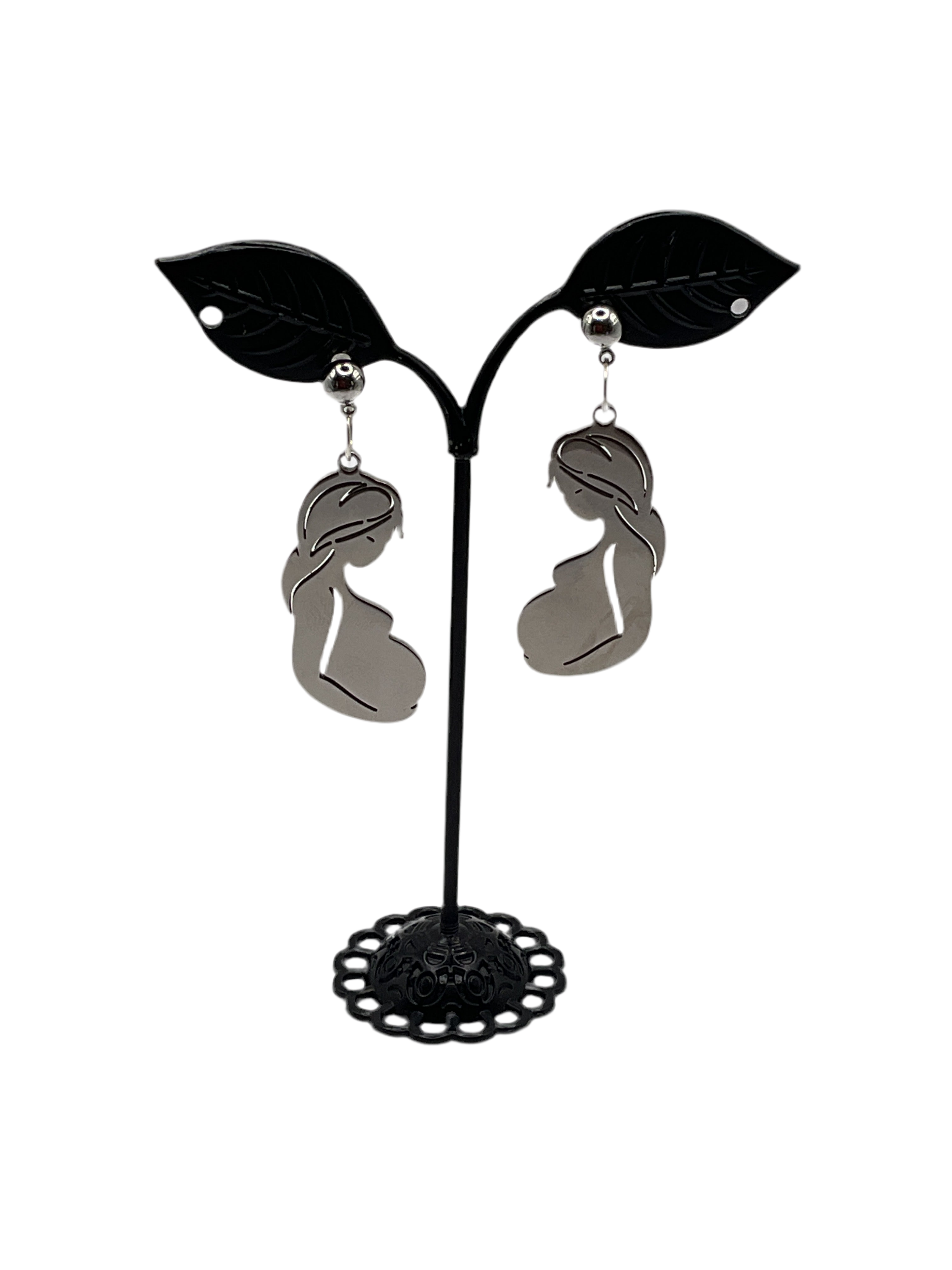 Pregnant lady silhouette Earrings