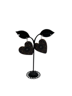 Brown Heart Earrings