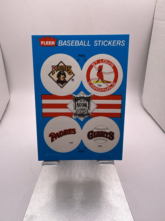 Fleer Pittsburgh Pirates St Louis Cardinals San Diego Padres San Francisco Giants Baseball Stickers