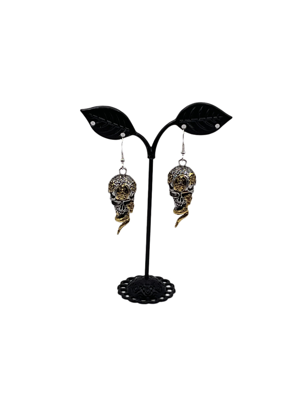 Skull and snake earrings