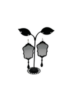 Black Hand Mirror Earrings