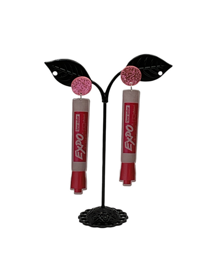 Expo marker earrings