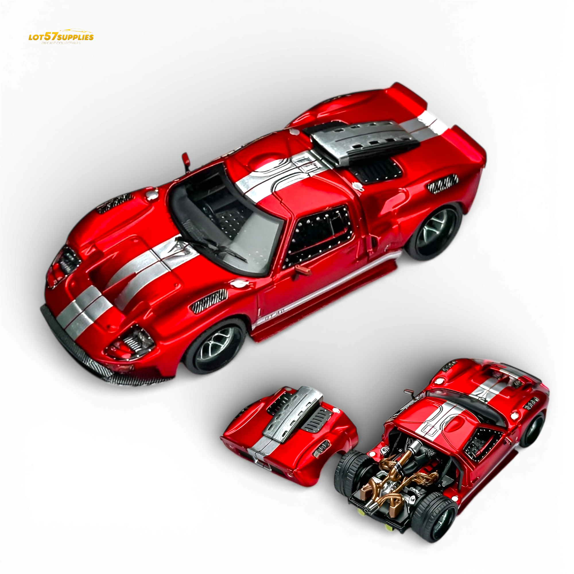 (Pre-Order) Rhino Model RM Ford GT40 - Transparent Red 1:64