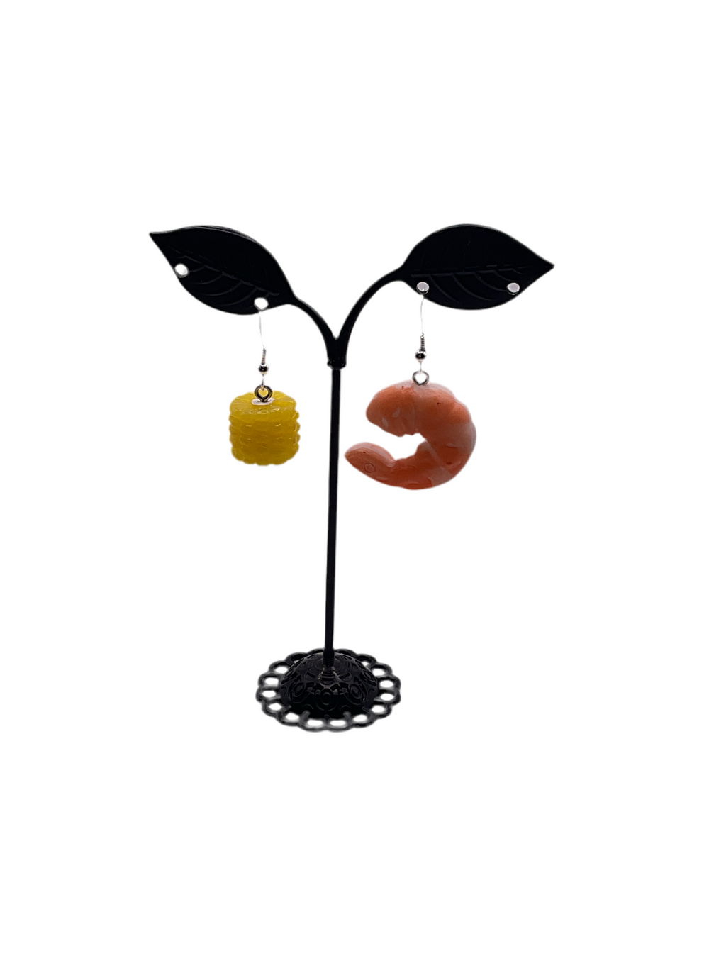 Shrimp and corn earrings