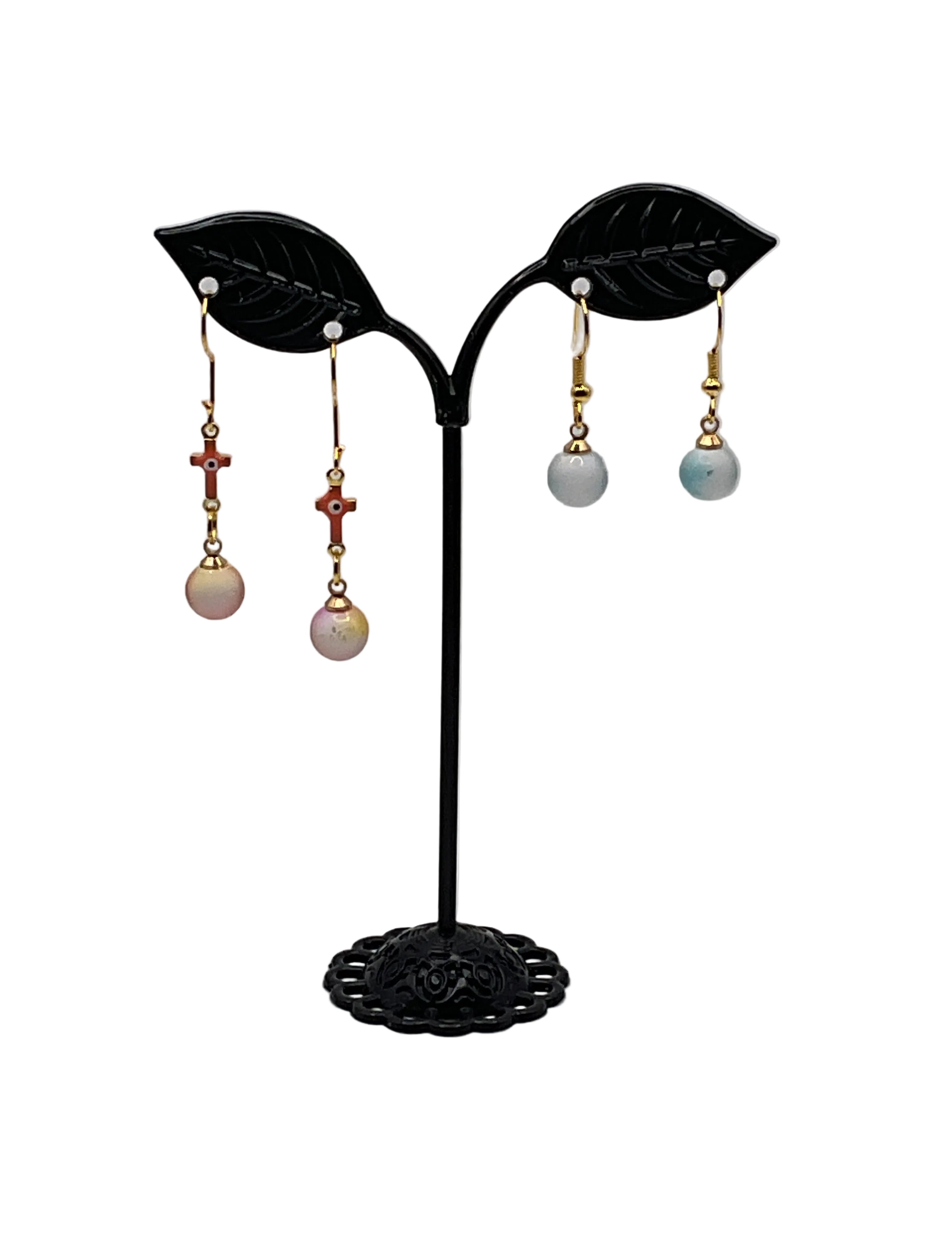 Earrings with beads