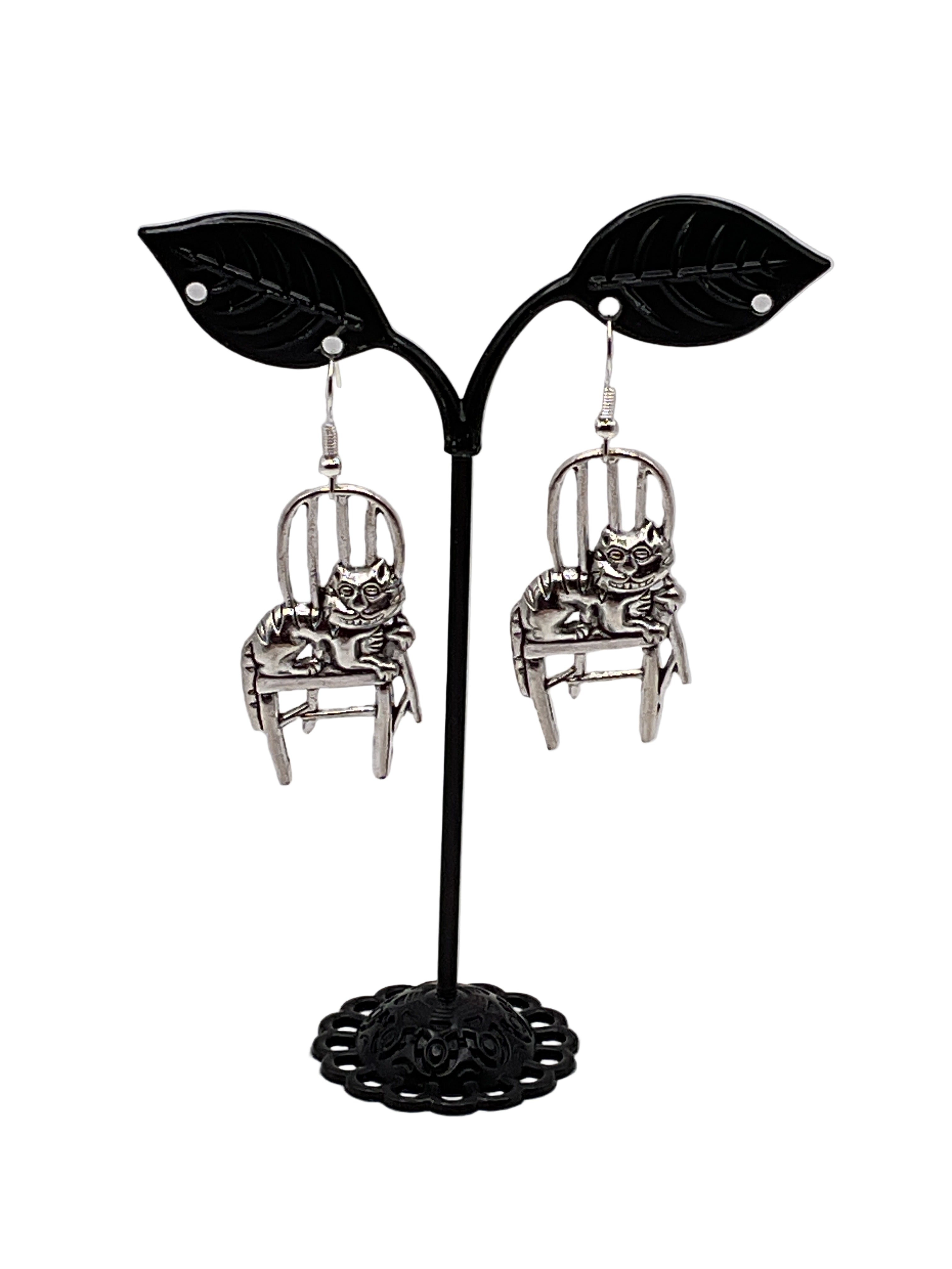 Cat in Chair Earrings Main image