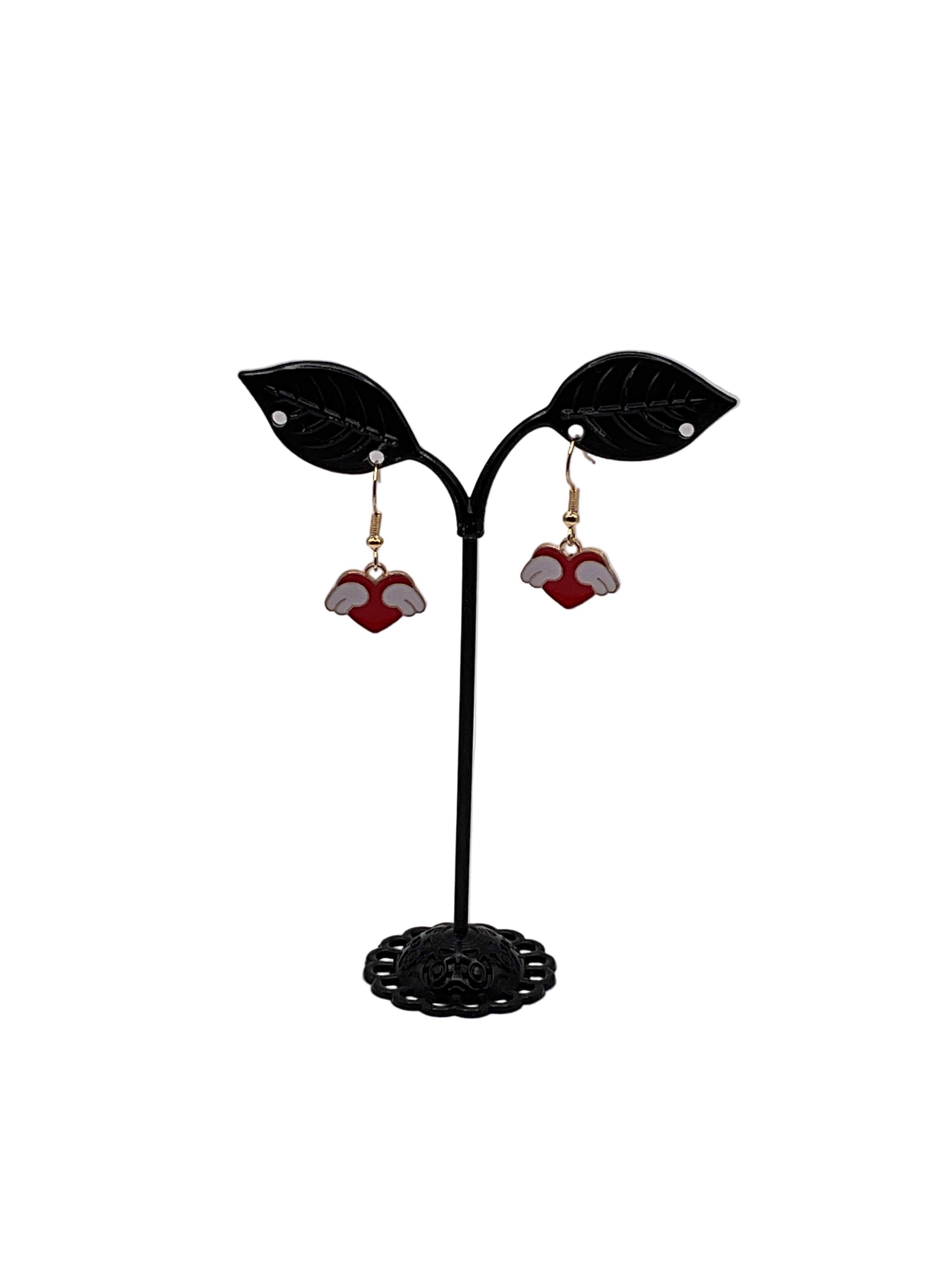 Heart with wings earrings