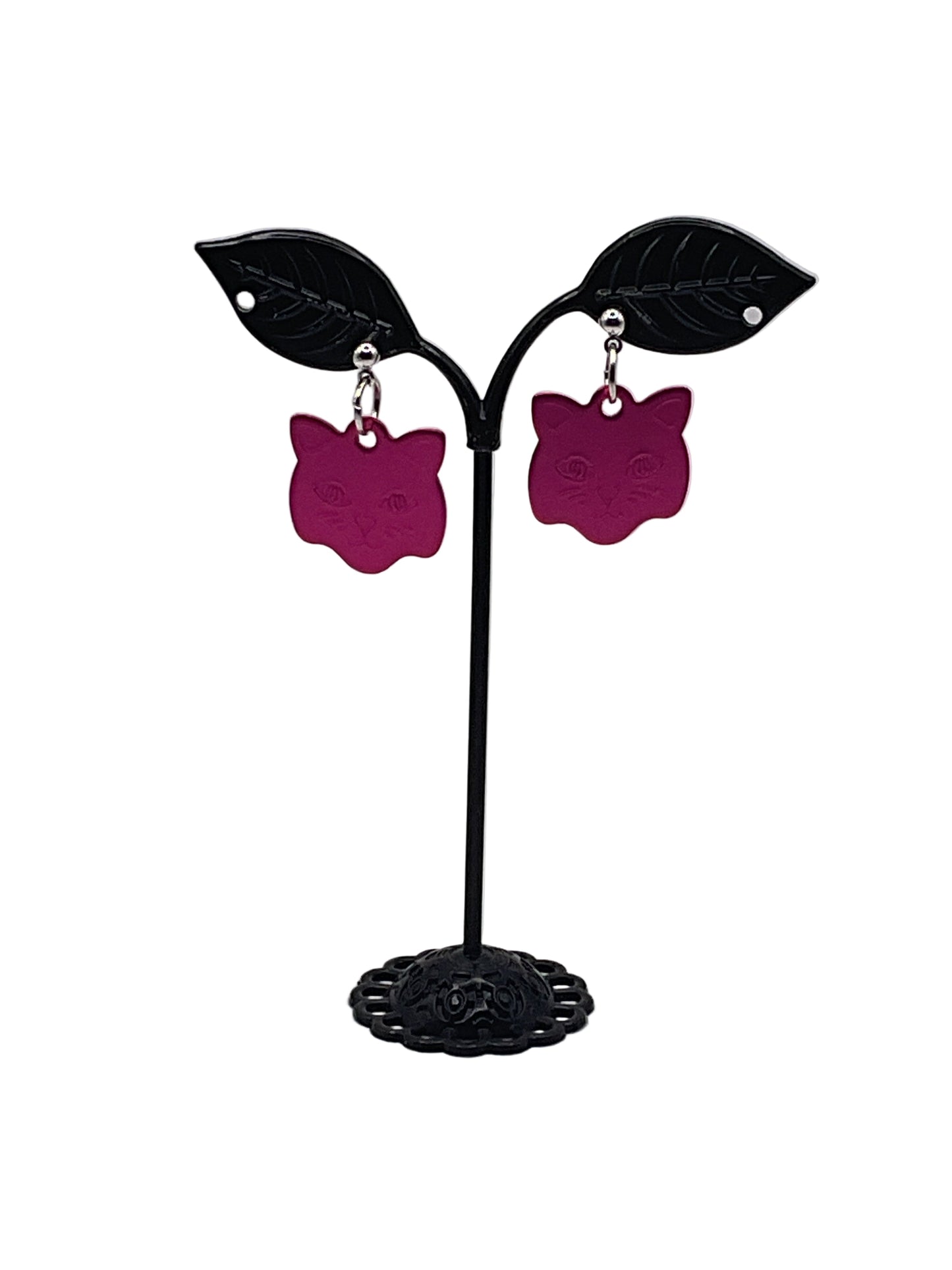 Cat Head Tag Earrings