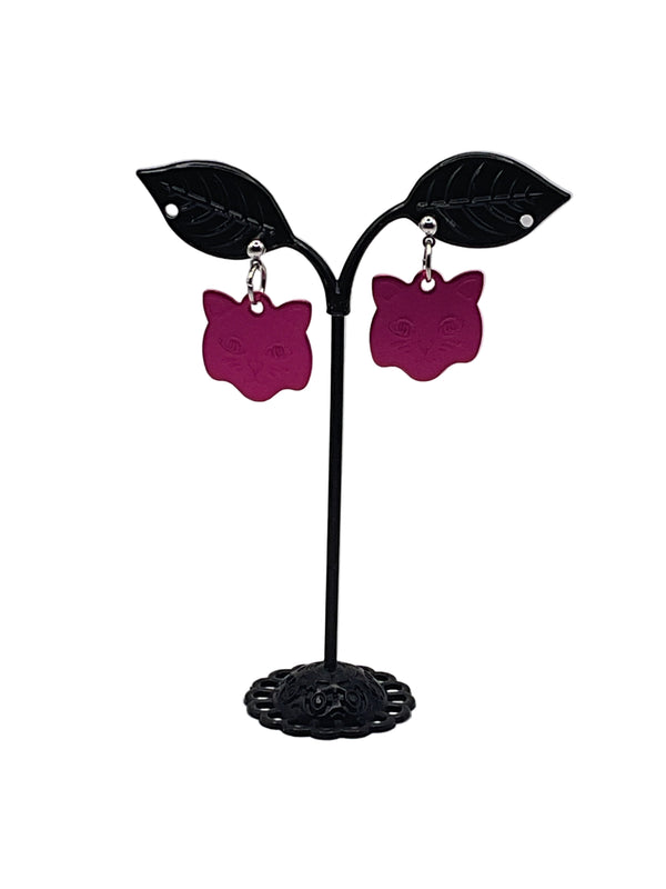 Cat Head Tag Earrings
