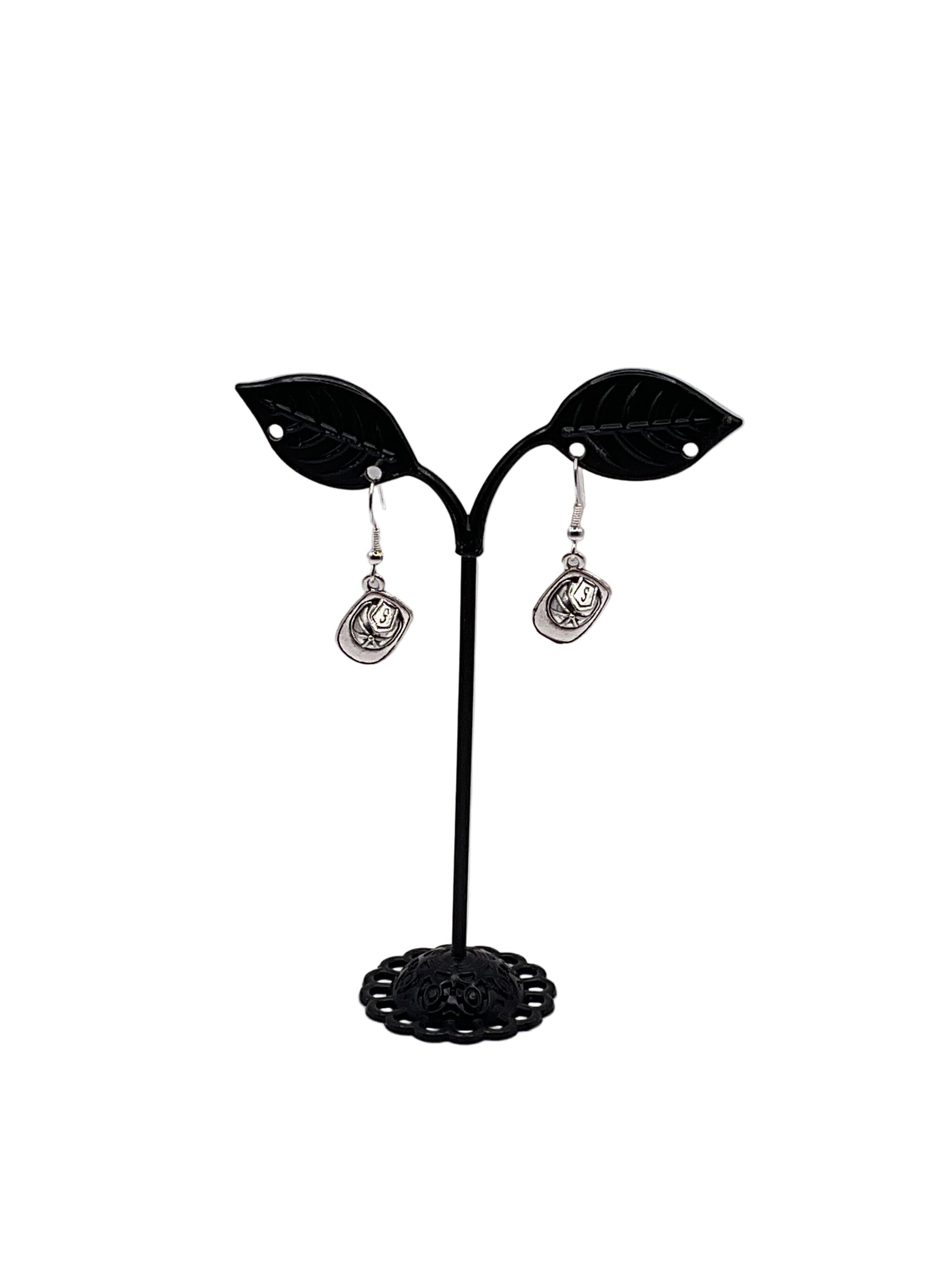 Fireman helmet earrings