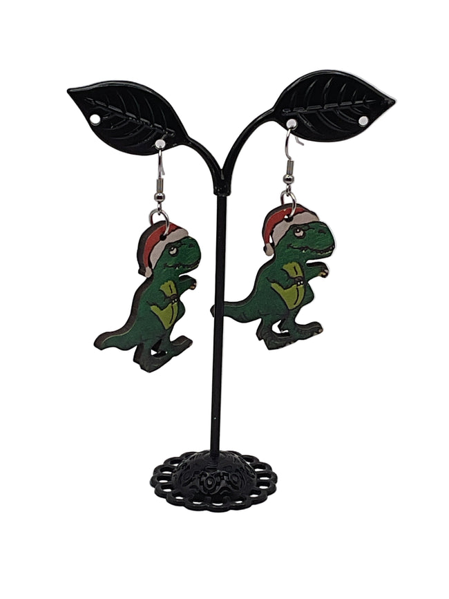 Christmas Dino earrings Hover Image