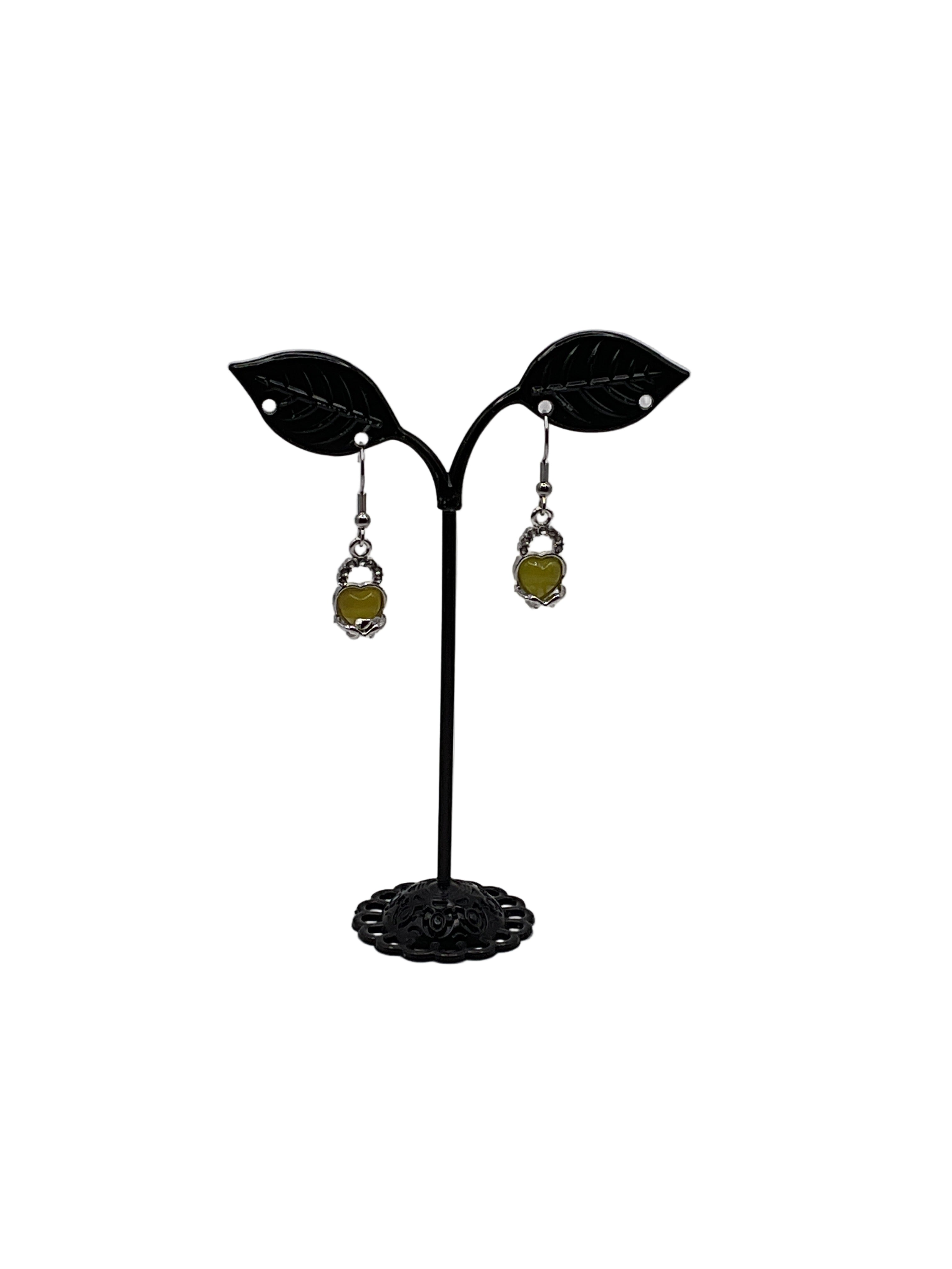 Yellow Topaz Heart Earrings